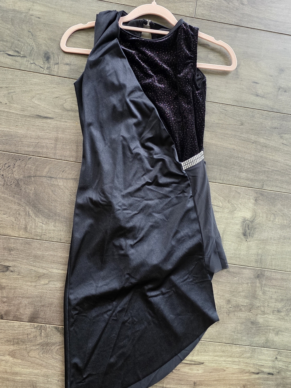 Lyrical Dance Costume - Black Velvet Shift Dress (XSA)
